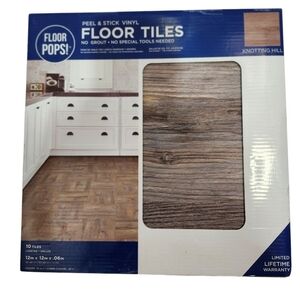 FloorPops! Peel & Stick Vinyl Floor Tiles Rustic Gray Knotting Hill LOT of 3 New